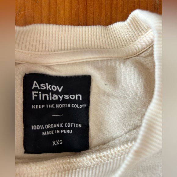 Askov Finlayson adult XXS cream organic cotton crewneck made in Peru - Picture 2 of 6